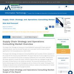 Supply Chain Strategy and Operations Consulting Market Size And Forecast