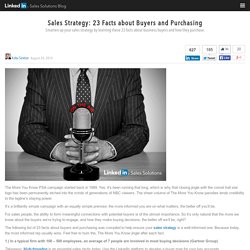 Sales Strategy: 23 Facts about Buyers and Purchasing