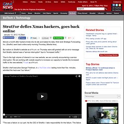 StratFor defies Xmas hackers, goes back online