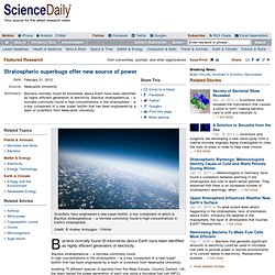 Stratospheric superbugs offer new source of power