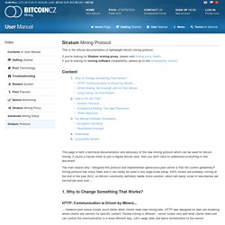 Stratum Mining Protocol Documentation – mining.bitcoin.cz
