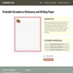 Free Strawberry Stationery and Writing Paper