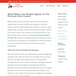 What Makes Line Streaks Appear on The Printouts From Canon? - Printer Customer Care Number