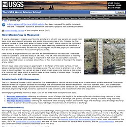 How streamflow is measured: USGS Water Science