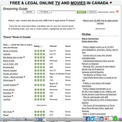 Streaming Guide - Listing Free Online TV Shows Legally Available for Streaming in Canada or the USA