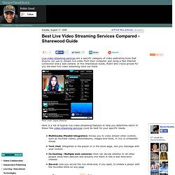 Best Live Video Streaming Services Compared - Sharewood Guide - Robin Good&#039;s Latest News