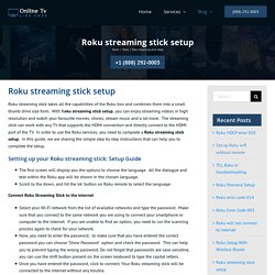 Roku Streaming Stick Setup - (888) 292-0003 Roku Support