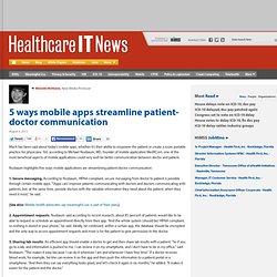 5 ways mobile apps streamline patient-doctor communication