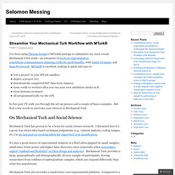 Mechanical Turk Workflow with MTurkR