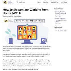 How to Streamline Working from Home
