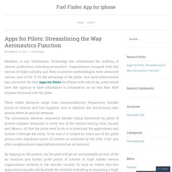 Apps for Pilots: Streamlining the Way Aeronautics Function