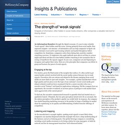 The strength of ‘weak signals’