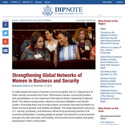 Strengthening Global Networks of Women in Business and Security