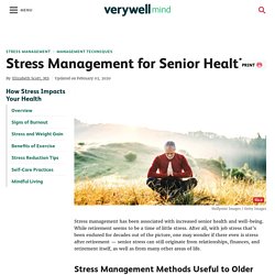 Stress Management for Senior Health