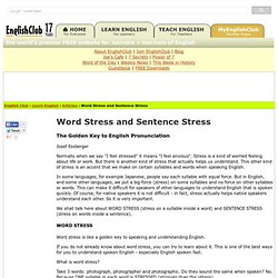 Word Stress and Sentence Stress
