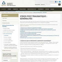 Stress post-traumatique : généralités