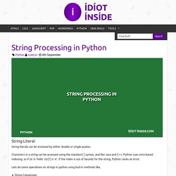 String Processing in Python
