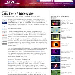 String Theory: A Brief Overview