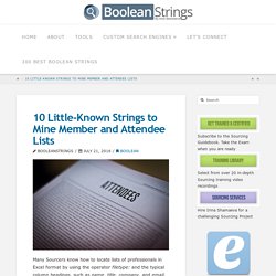 10 Little-Known Strings to Mine Member and Attendee Lists