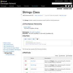 Strings Class (Microsoft.VisualBasic)