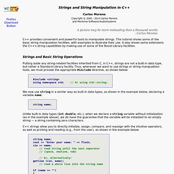 Strings and string manipulation in C++