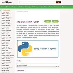 strip() function in Python