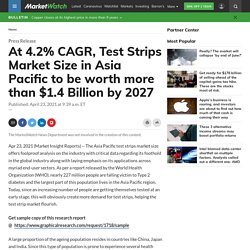 At 4.2% CAGR, Test Strips Market Size in Asia Pacific to be worth more than $1.4 Billion by 2027