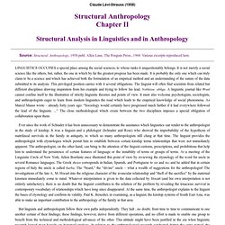Structural Anthropology, by Claude Lévi-Strauss