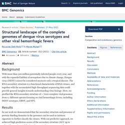 BMC 17/05/21 Structural landscape of the complete genomes of dengue virus serotypes and other viral hemorrhagic fevers
