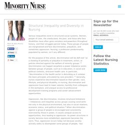 Structural Inequality and Diversity in Nursing - Minority Nurse