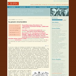 La pensée structuraliste - CIEPFC : Centre International d'Etude de la Philosophie Française Contemporaine - Vimperator
