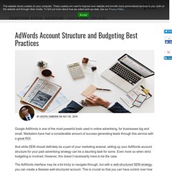 AdWords Account Structure and Budgeting Best Practices