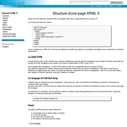 Structure d'une page HTML 5