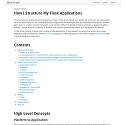 How I Structure My Flask Applications