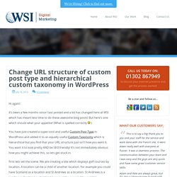 Change URL structure of custom post type and hierarchical custom taxonomy in Wordpress