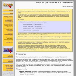 Structure of a dissertation