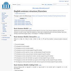 English sentence structure/Exercises