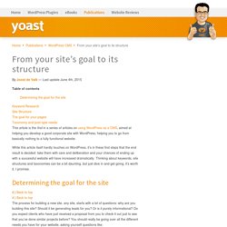 From goal to site structure - WordPress CMS Series