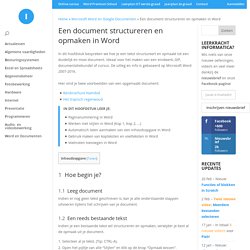 Een document structureren en opmaken in Word - Informaticalessen