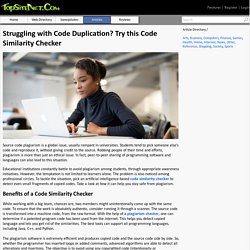 Struggling with Code Duplication? Try this Code Similarity Checker