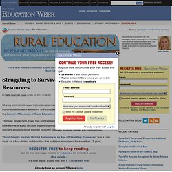Struggling to Survive in Era of Dwindling Resources - Rural Education