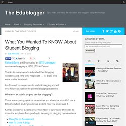 What You Wanted To KNOW About Student Blogging