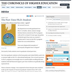 The Part-Time Ph.D. Student - Advice