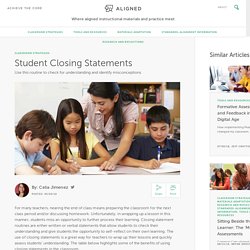 Student Closing Statements