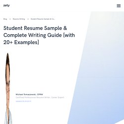 Student Resume Sample & Complete Writing Guide [with 20+ Examples]
