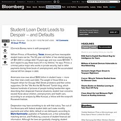 Student Loan Debt Leads to Despair, Defaults