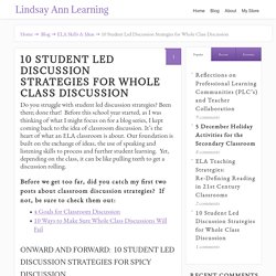 Student Led Discussion Strategies for Whole Class Discussion