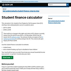 Student finance calculator