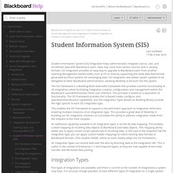 Student Information System (SIS) - Blackboard Help
