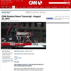 Student News Transcript - August 23, 2011